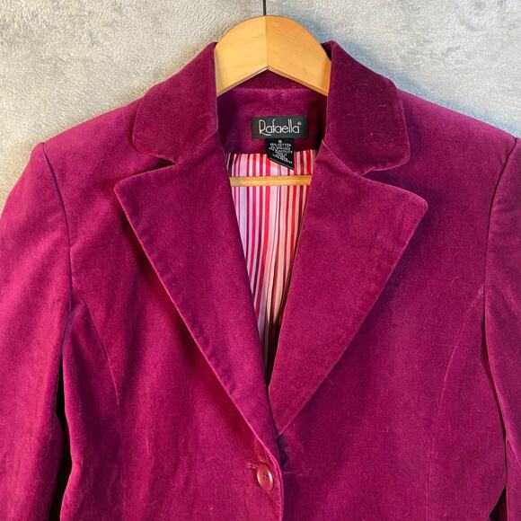 Vintage Y2k Velvet Blazer Jacket Size 6 Two Button Preppy Academia‎ Office Siren - Picture 4 of 13